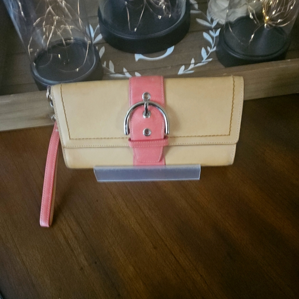 Coach Italian Leather Oversized Clutch